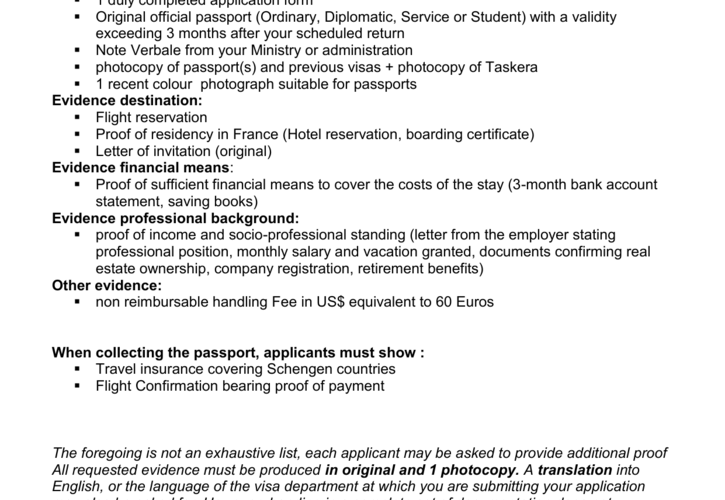 Quel sont les documents à fournir pour un visa ?